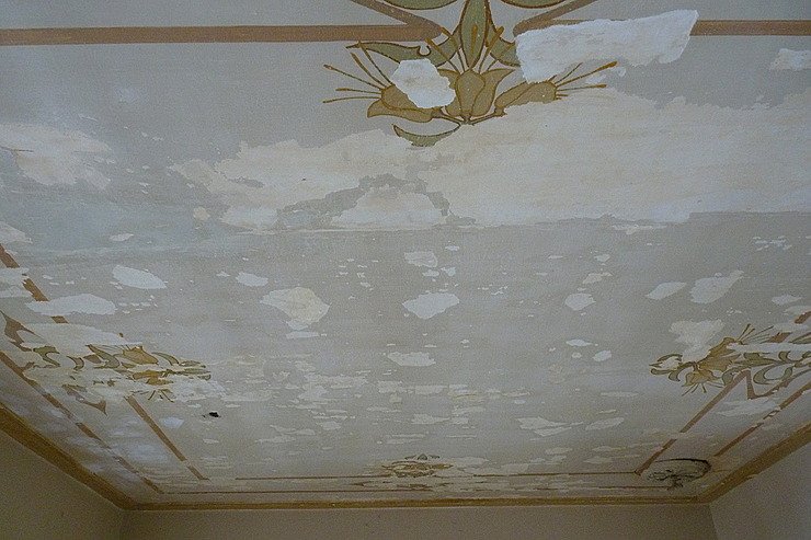 Restauratie polychromie plafond in opdracht van particulier