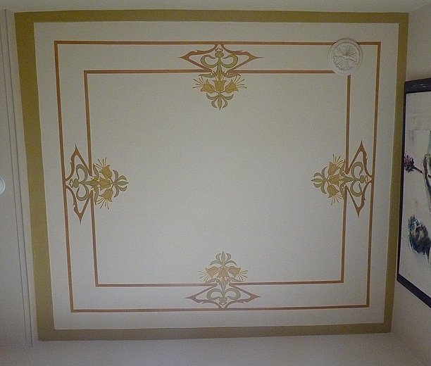 Restauratie polychromie plafond in opdracht van particulier