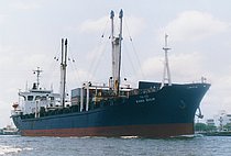 ISARA BHUM — Container Ship, PANAMA flag, built 1975
