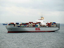 OOCL CALIFORNIA — Container Carrier, Hong Kong China flag, built 1995