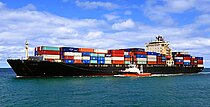 SINGAPORE — Container Ship, Liberia flag, built 2004