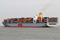 OOCL LUXEMBOURG — Container Carrier, Hong Kong China flag, built 2006