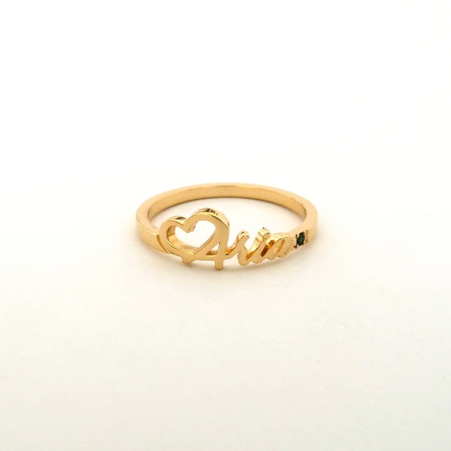 Or Jaune Bague PrÃ©nom Bague Prénom Personnalisée En Or 14 Carats