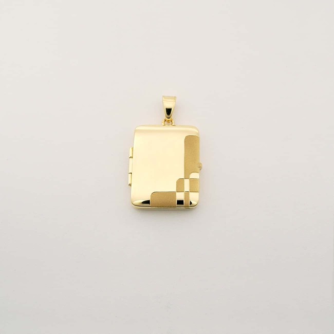 14k solid gold square locket pendant with personalized
