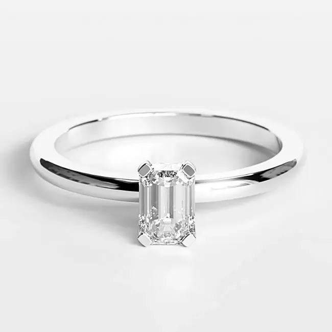 minimalističen zaročni prstani belo zlato moissanit ali diamant 6x4 mm povečava