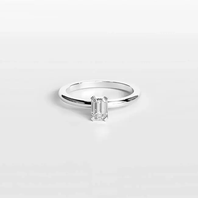 minimalističen zaročni prstani belo zlato moissanit ali diamant 6x4 mm