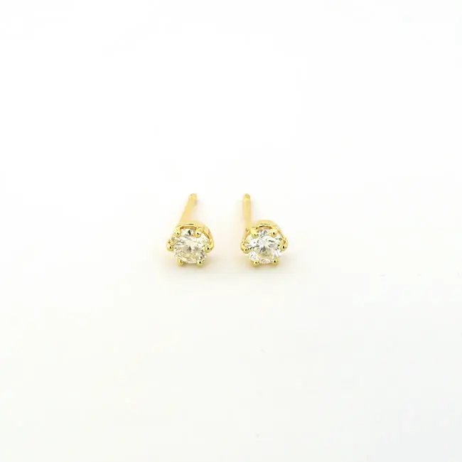 enostavni uhani z diamantom 2x 0.20 ct rumeno zlato od blizu