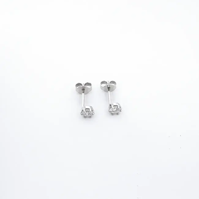 uhani z diamantom 2x 0.10 ct belo zlato
