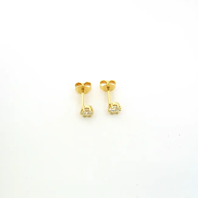 uhani z diamantom 2x 0.10 ct rumeno zlato
