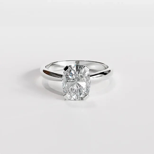 belo zlato cushion diamant soliter prstan