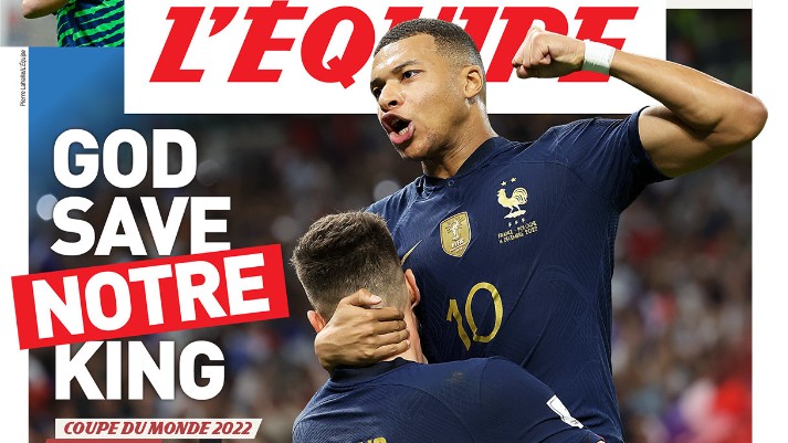 L'Equipe's front page (©PrintScreen)