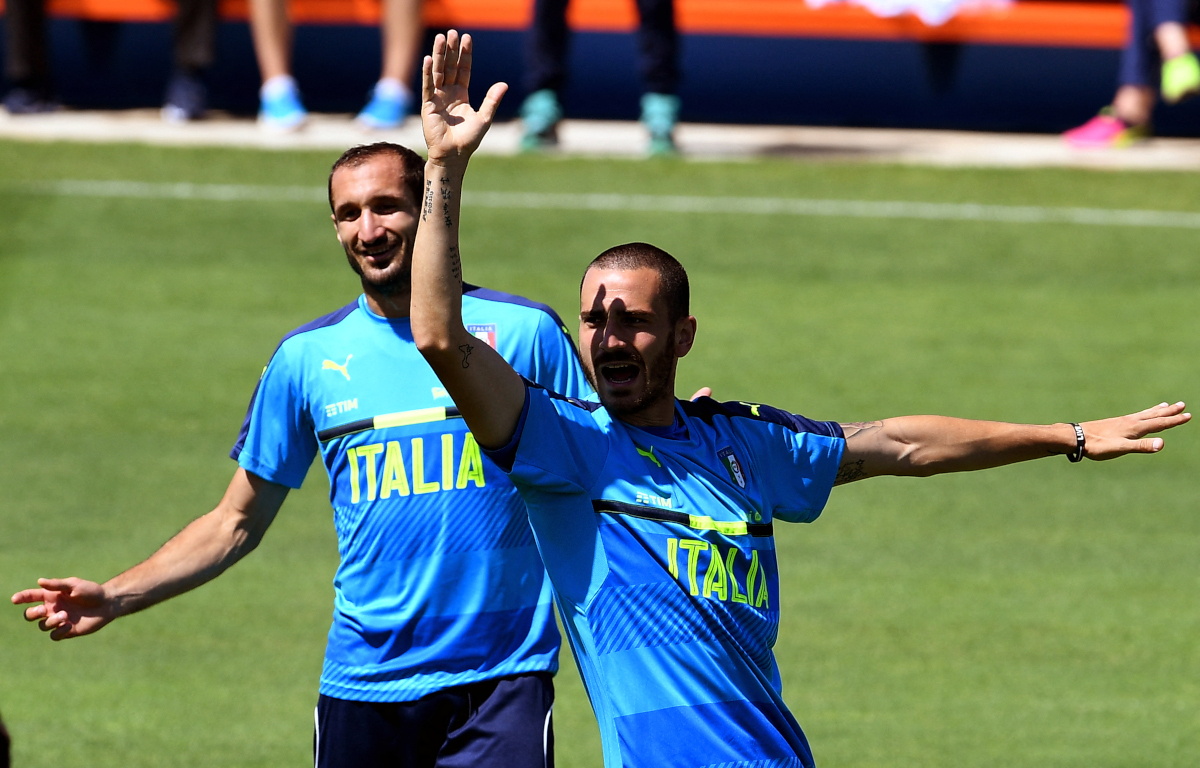 Giorgio Chiellini and Leonardo Bonucci (©AFP)