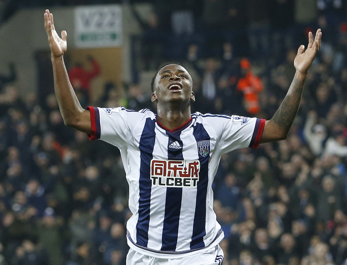 Berahino celebrating a goal against Crystal Palace in 2016 (©AFP)
