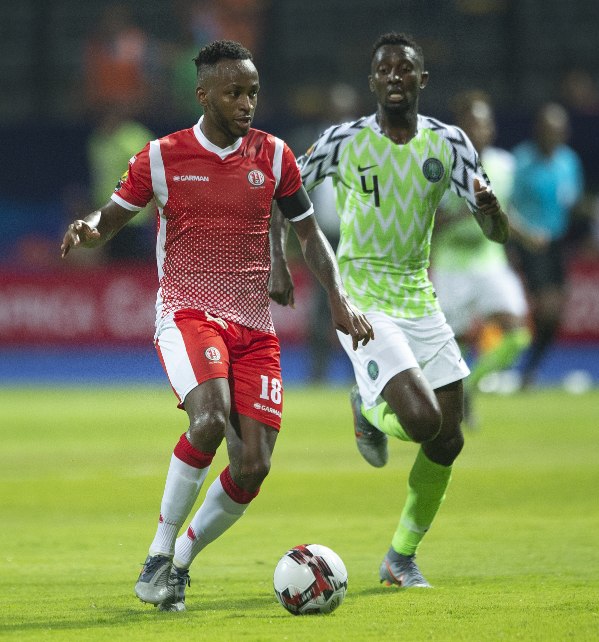 Burndi star Berahino in a match against Nigeria in 2019 (©Gallo Images)