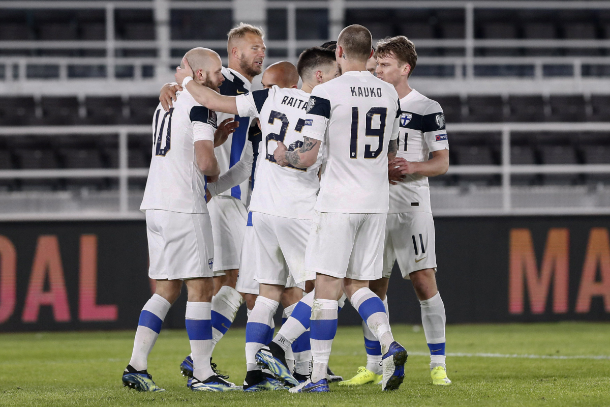 Small but proud: The Finland national team (©AFP)
