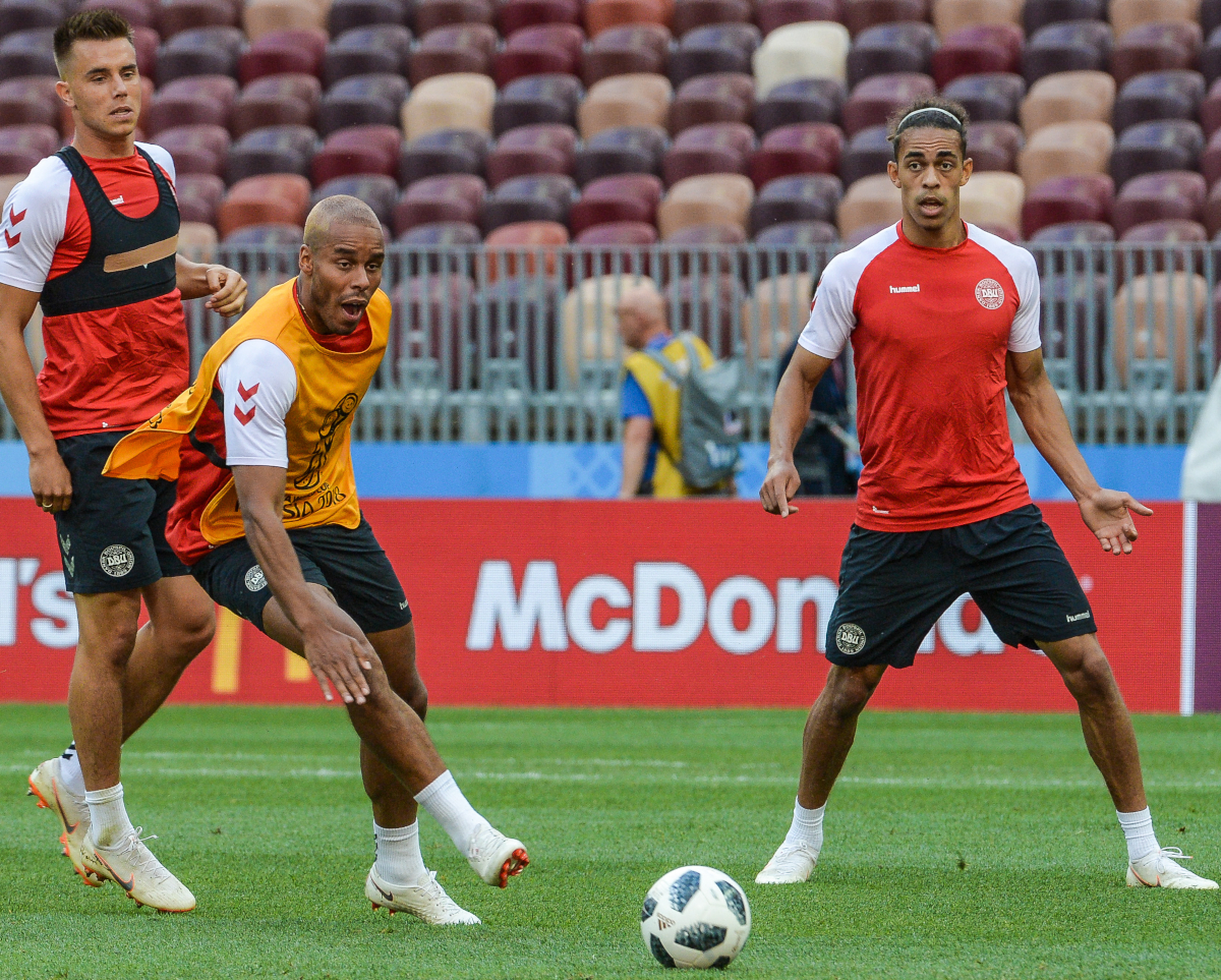 Mathias Jorgensen and Yussuf Yurary Poulsen (©AFP)