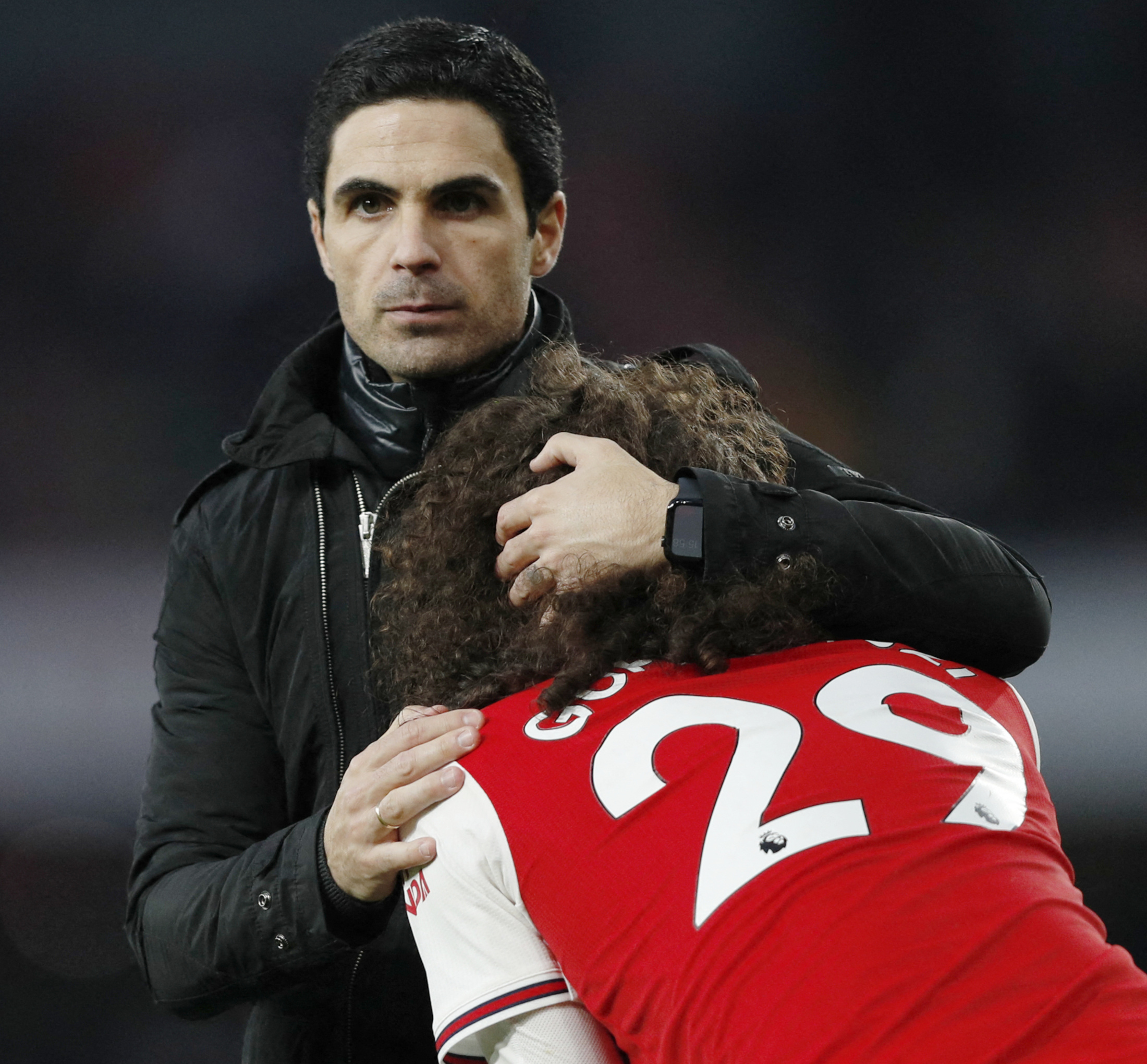 Another chance? Mikel Arteta and Matteo Guendouzi (©AFP)