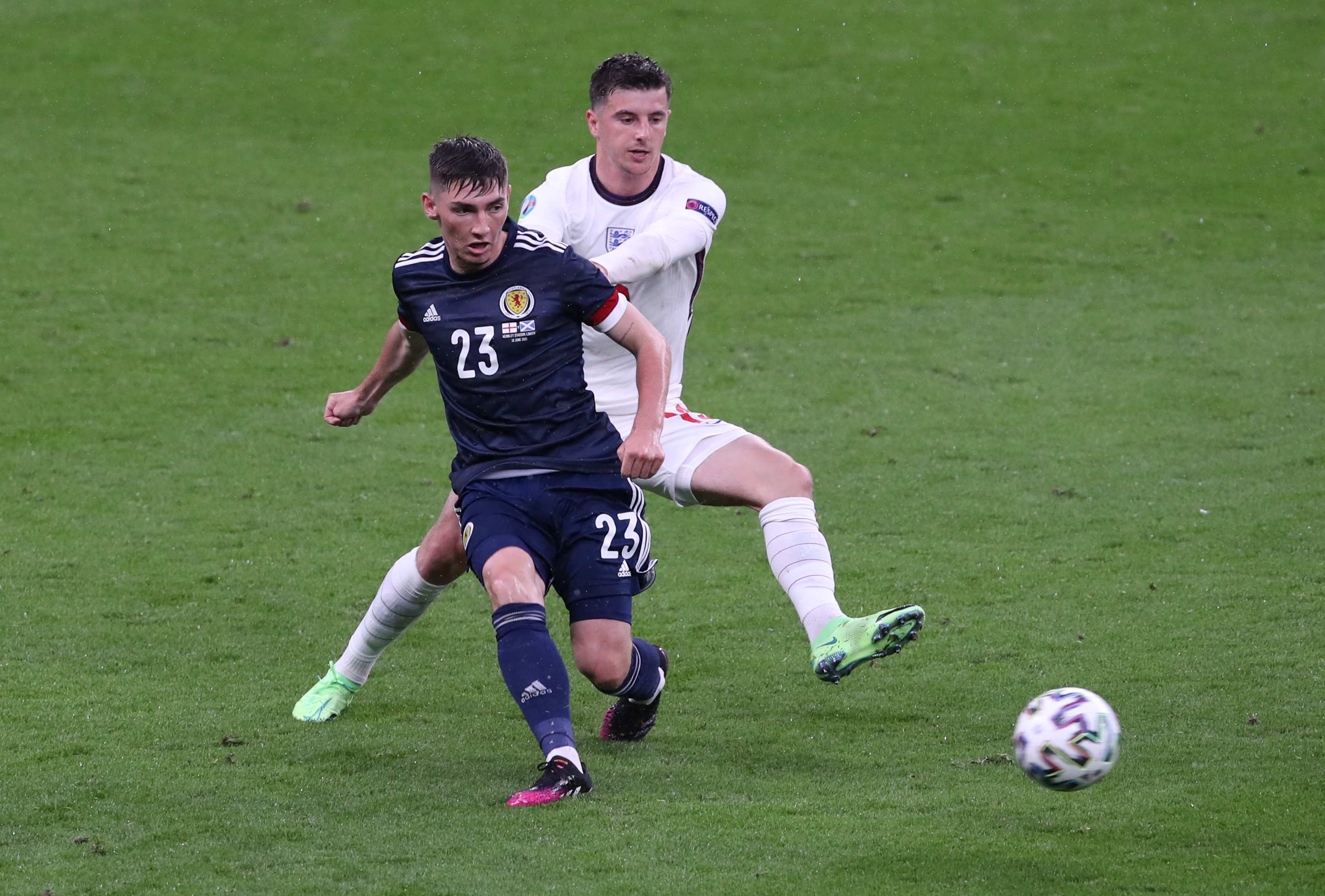 Mount tackles Gilmour on Friday (©Ian MacNicol/Getty Images)