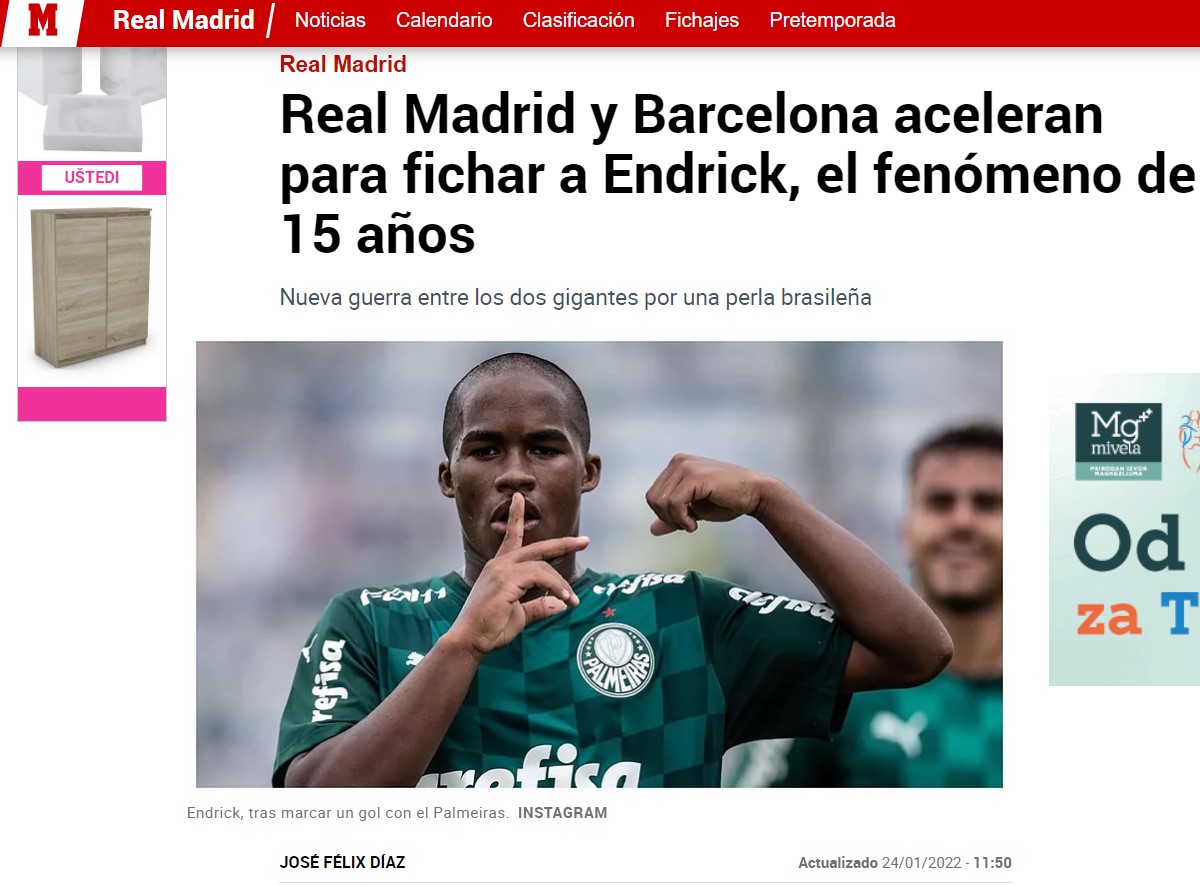 Marca's headline says it all even if you don't speak Spanish (©Marca/Official website)