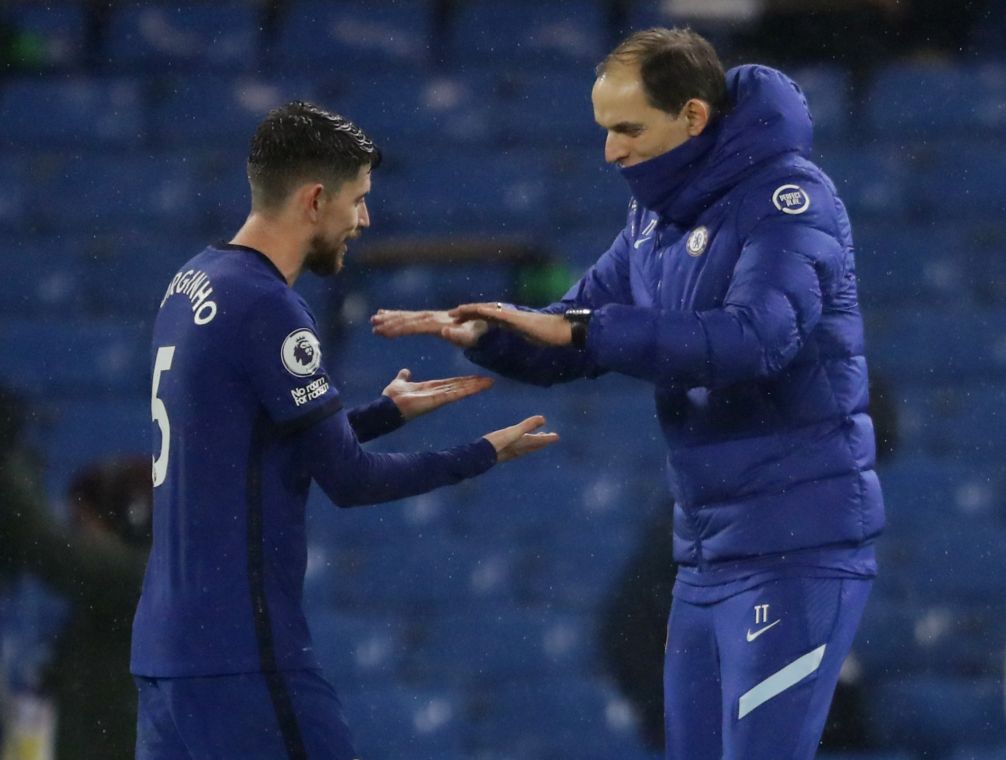 Jorginho and Tuchel (©Reuters)