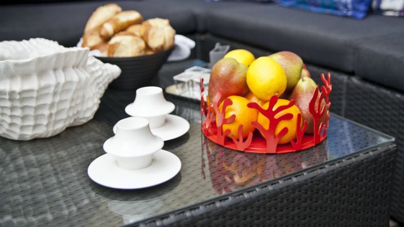 Schwarzer Esstisch aus Glas
