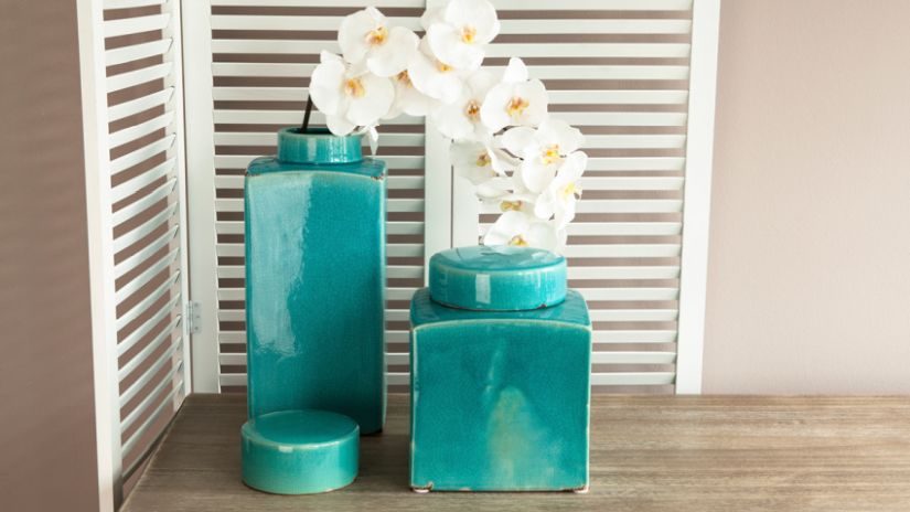 Vase türkis aus Keramik