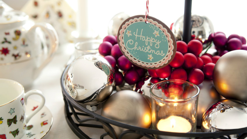 Christbaumkugeln rot - silber