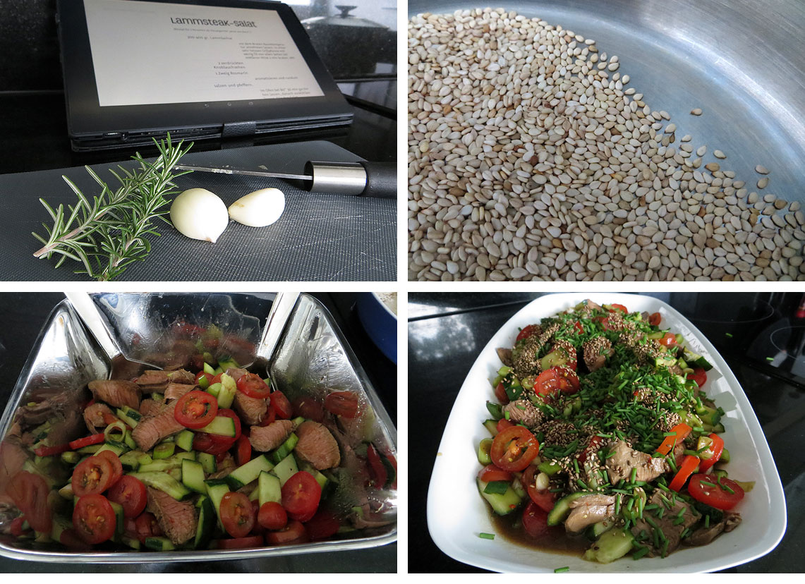 Zubereitung Lammsteak-Salat