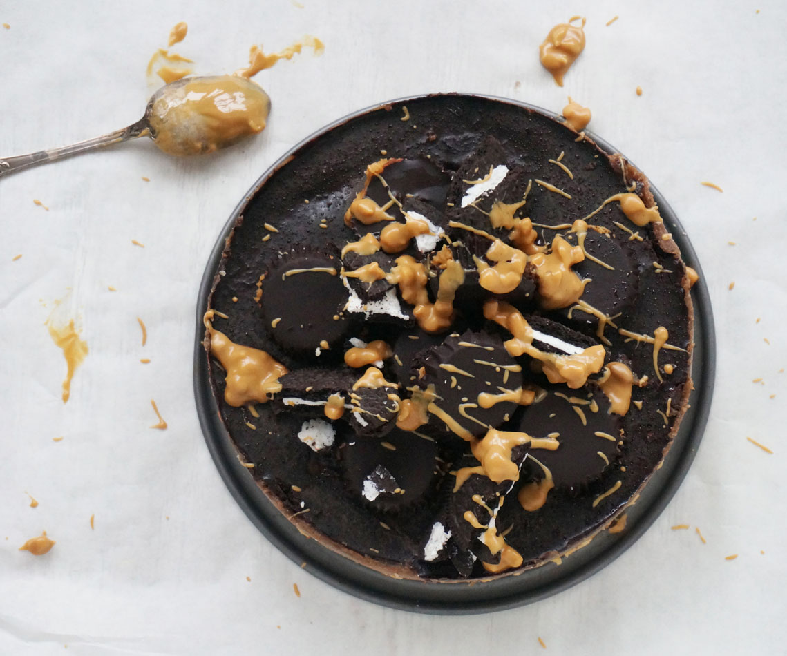 Rezept für Raw Peanutbutter Chocolate Cheesecake