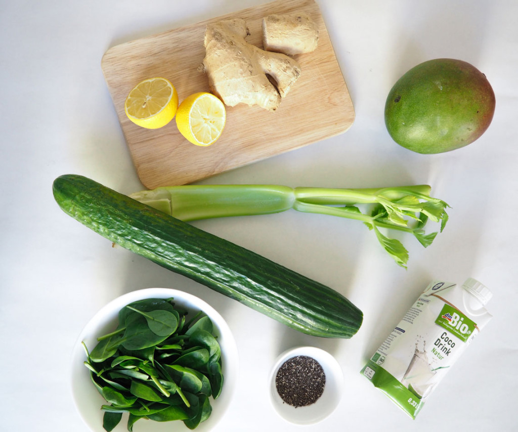 Zutaten für einen Cleansing Detox Smoothie