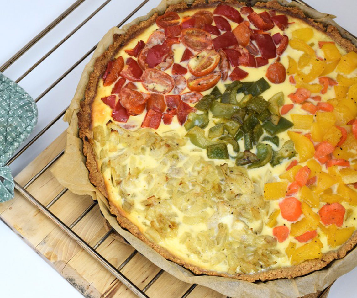 Rezept für Eine farbenfrohe Frühlingsquiche