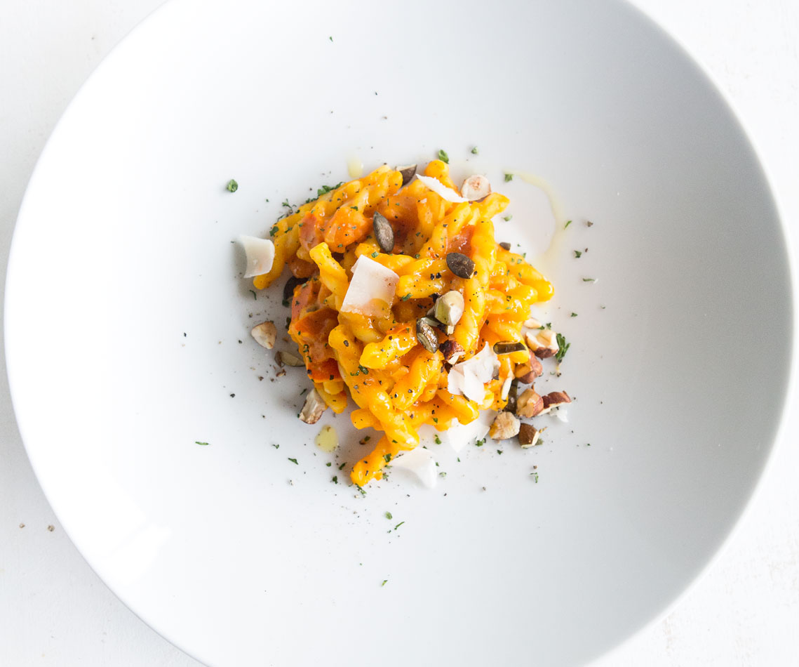 Rezept für Pasta mit Kürbis-Ragout