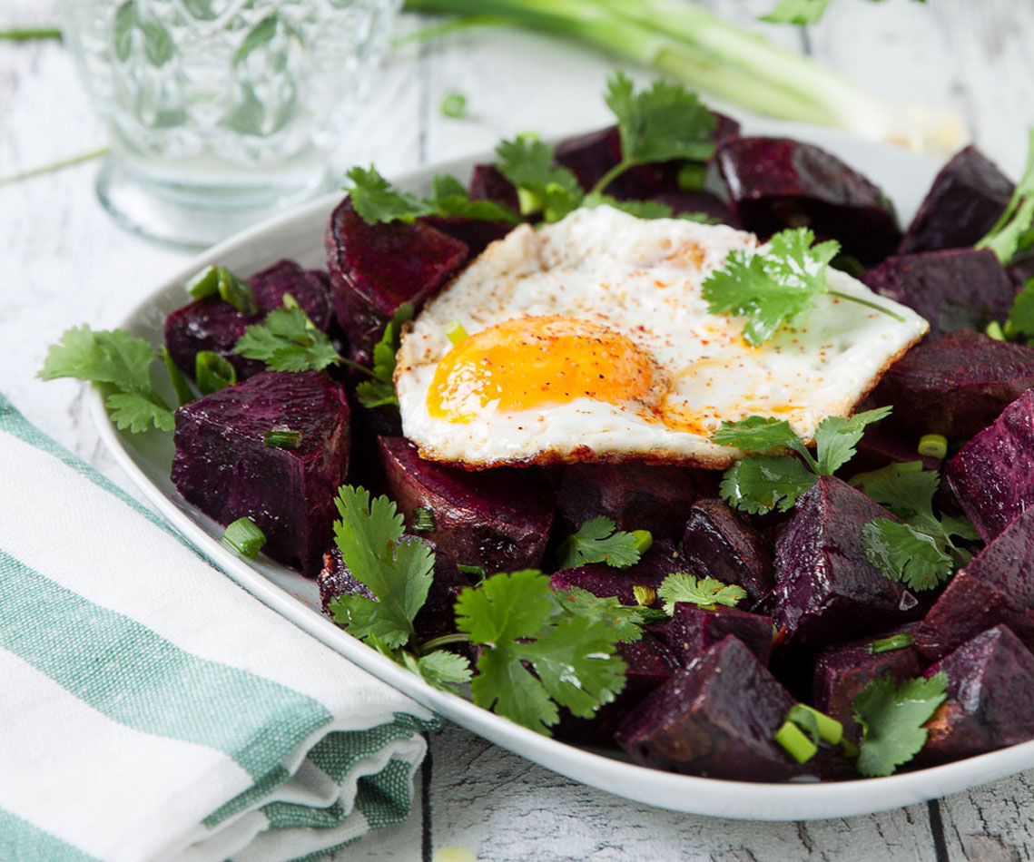Rezept für Spiegelei auf Süßkartoffen