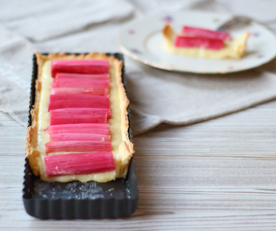 Rezept für habarber-Schokolade-Tarte mit Ingwer