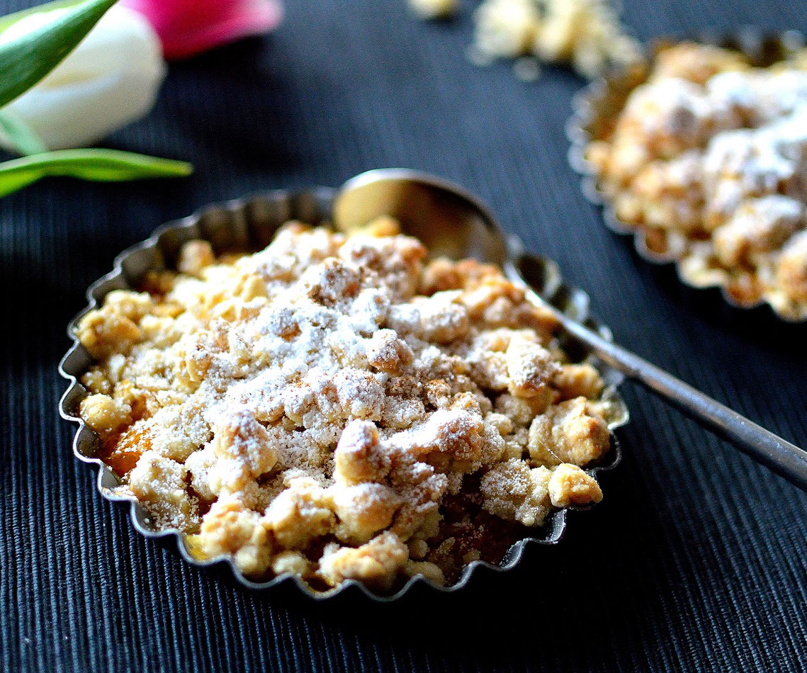 Rezept für Pfirsich Crumble