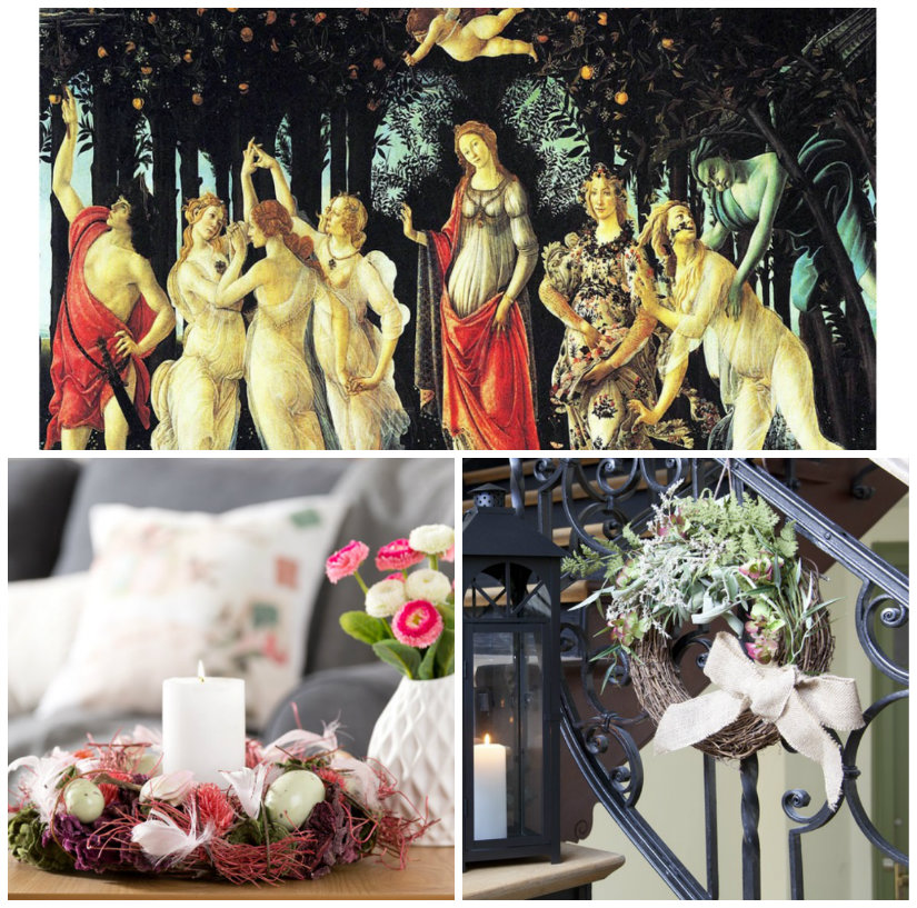 decoración de primavera corona de flores