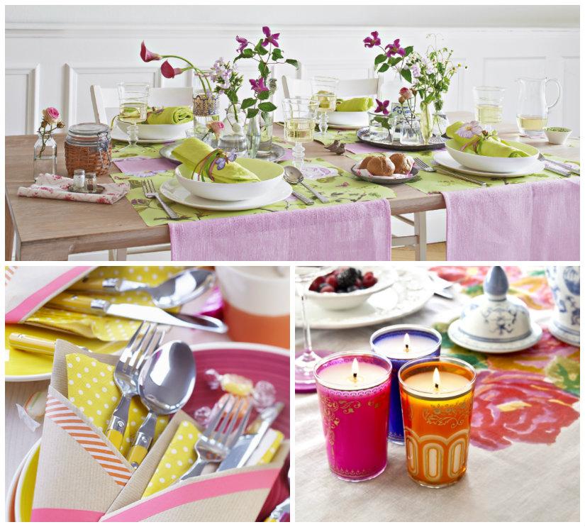 decoración de primavera poner la mesa