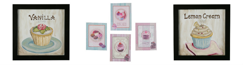 mini cocinas cuadro de cupcackes