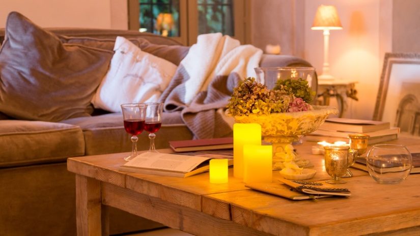 decoración con pino salón