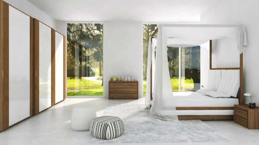 dormitorio minimalista espacio