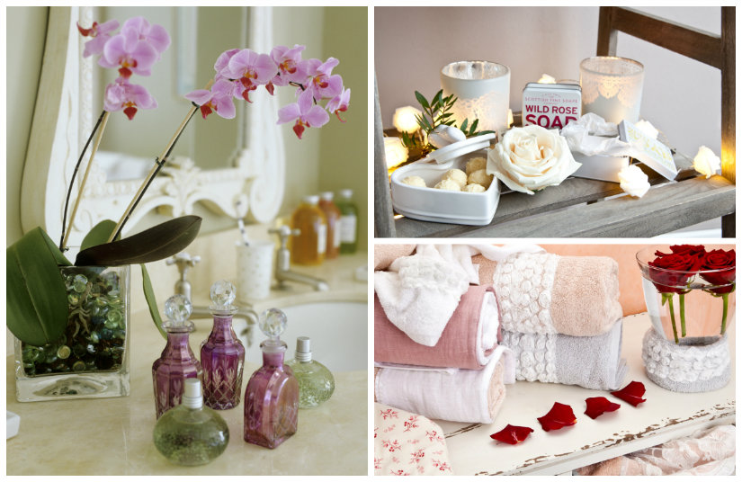 baño romántico velas