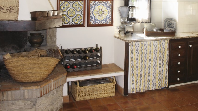 cocinas con suelos rústicos