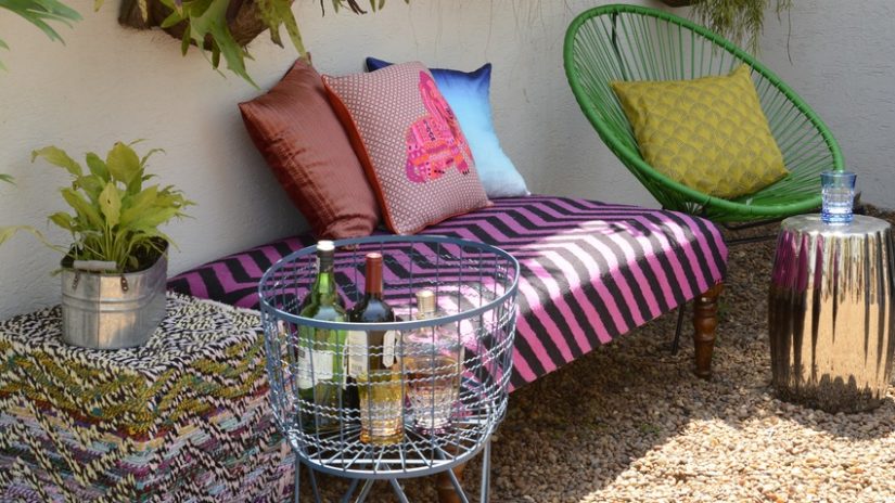 decoración de patios colores