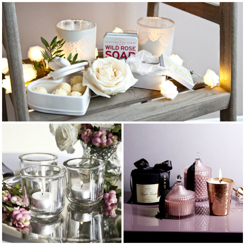 decoración de san valentín con velas