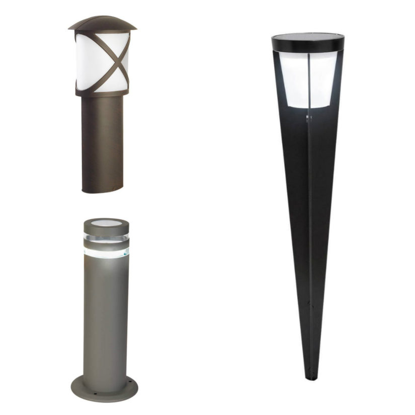 iluminación para patios con balizas