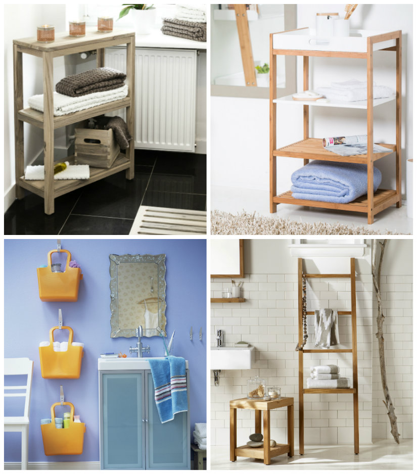 decoración de baños estanterías
