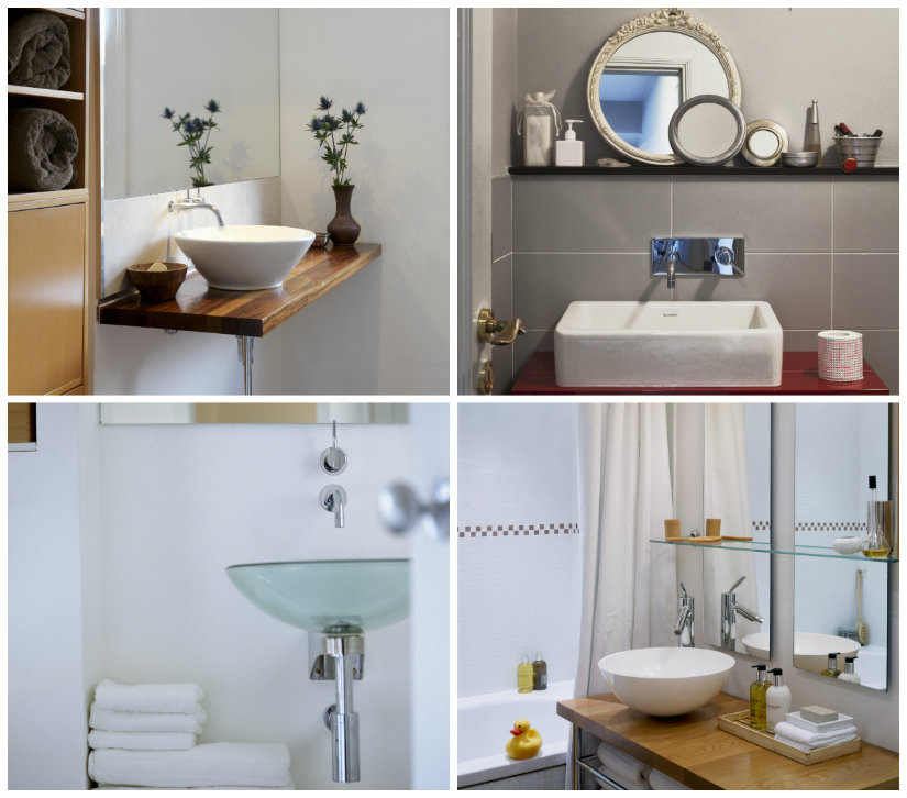 decoración de baños pequeños lavabos