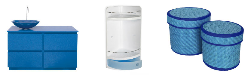baño azul muebles prácticos