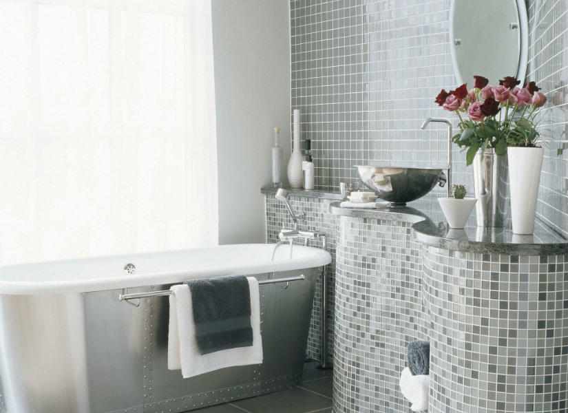 muebles de baño grises modernos