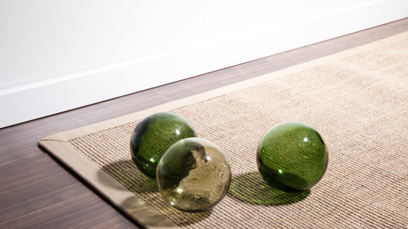 Decorar con rafia alfombra